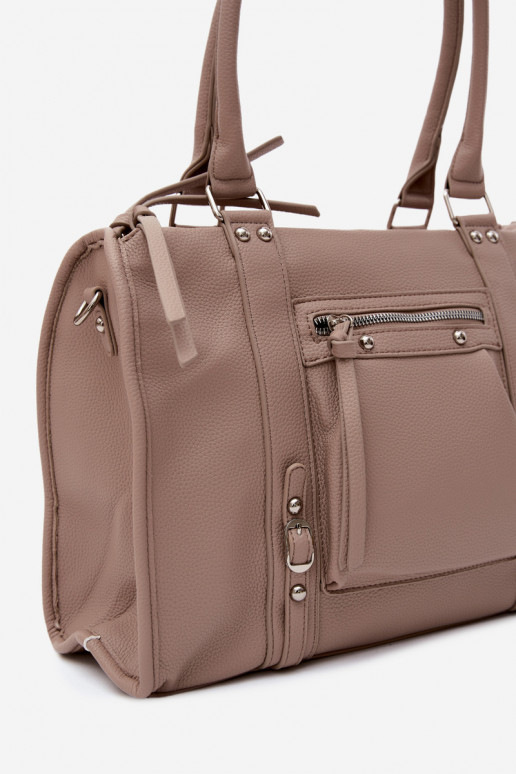 Grote tas van faux leather ivoor Nolita