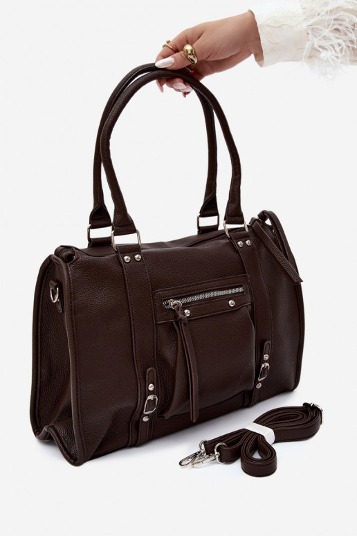 Grote tas van faux leather chocolade Nolita