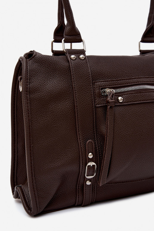 Grote tas van faux leather chocolade Nolita
