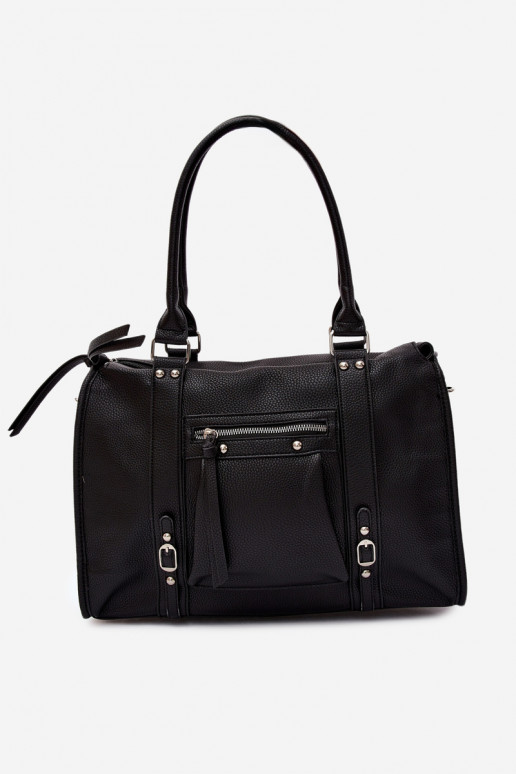 Grote tas van faux leather zwart Nolita