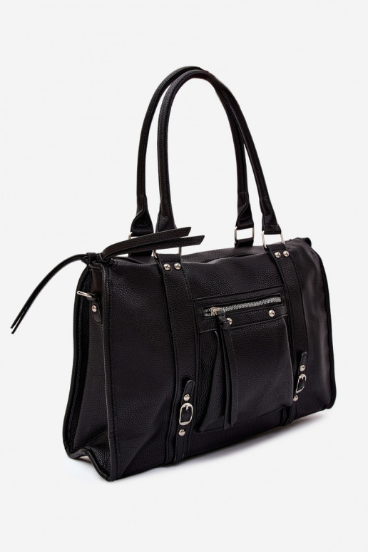 Grote tas van faux leather zwart Nolita