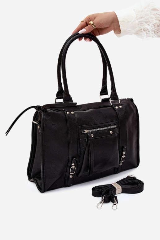 Grote tas van faux leather zwart Nolita