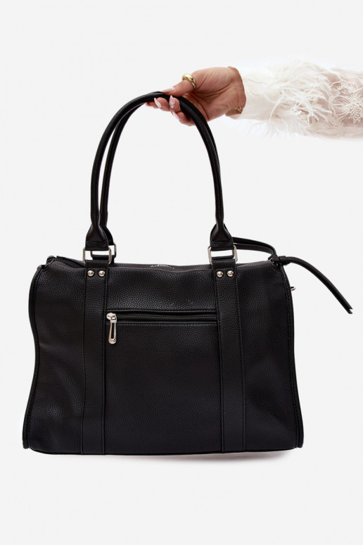 Grote tas van faux leather zwart Nolita
