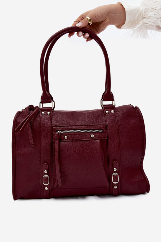 Grote tas van faux leather bordeaux Nolita