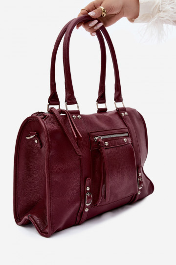 Grote tas van faux leather bordeaux Nolita 2