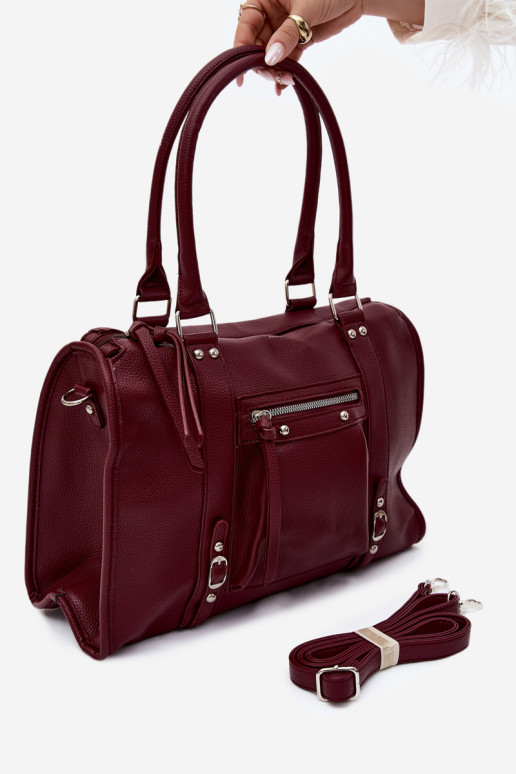 Grote tas van faux leather bordeaux Nolita