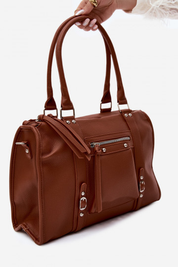 Grote tas van faux leather bruin Nolita 2