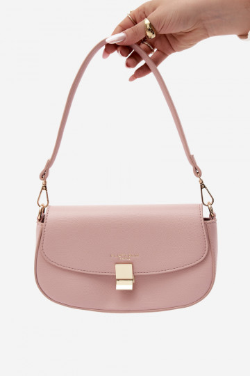 Kleine handtas van faux leather roze Acacia