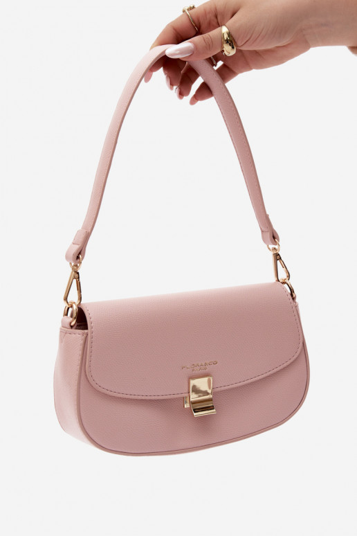 Kleine handtas van faux leather roze Acacia