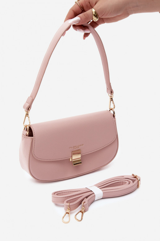 Kleine handtas van faux leather roze Acacia