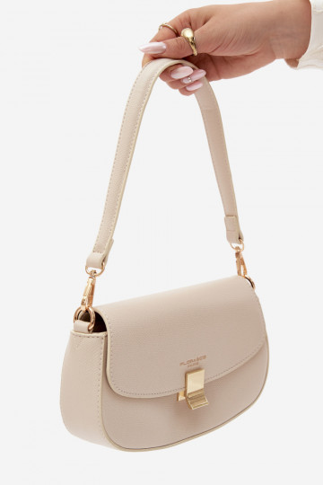 Kleine handtas van faux leather licht zand Acacia 2