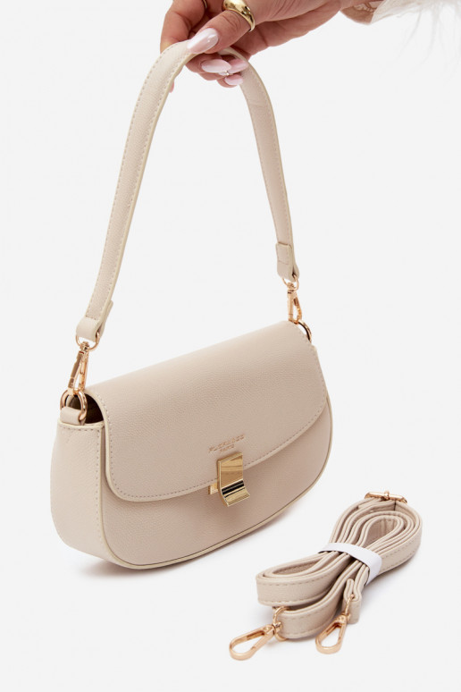 Kleine handtas van faux leather licht zand Acacia