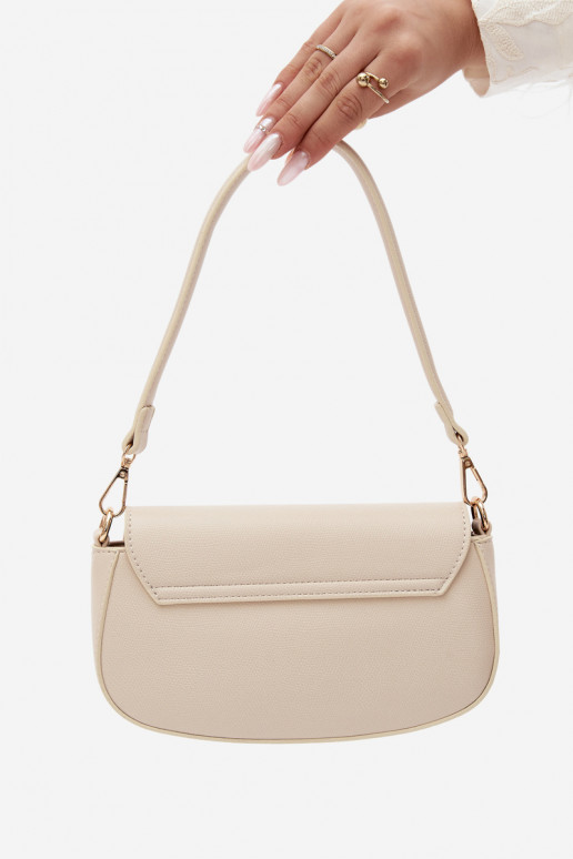 Kleine handtas van faux leather licht zand Acacia