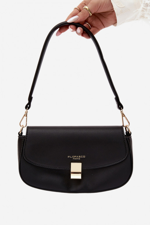 Kleine handtas van faux leather zwart Acacia