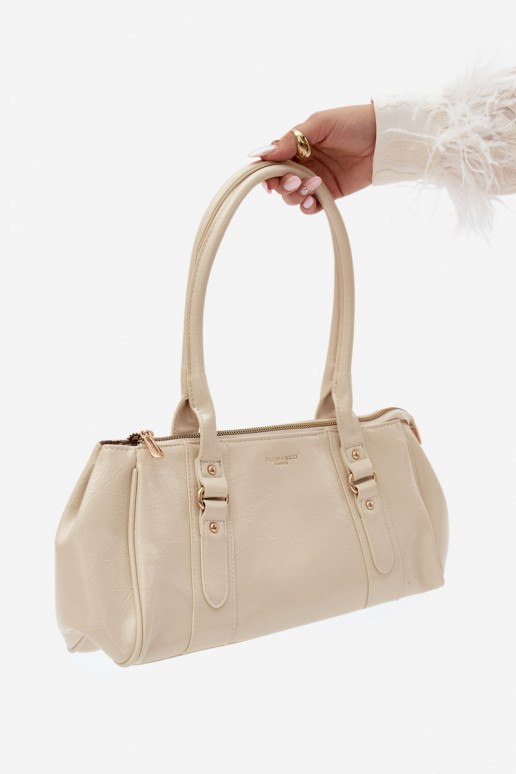 Handtas van faux leather ivoor Muni