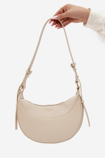 Kleine handtas van faux leather licht zand Miri