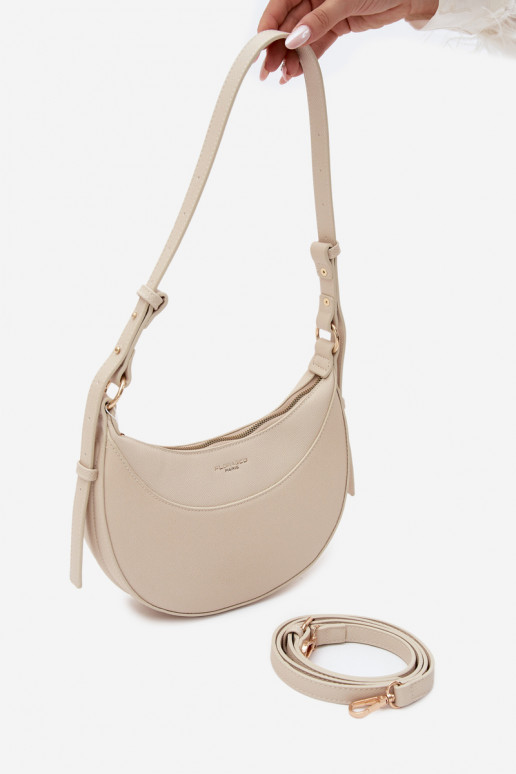 Kleine handtas van faux leather licht zand Miri