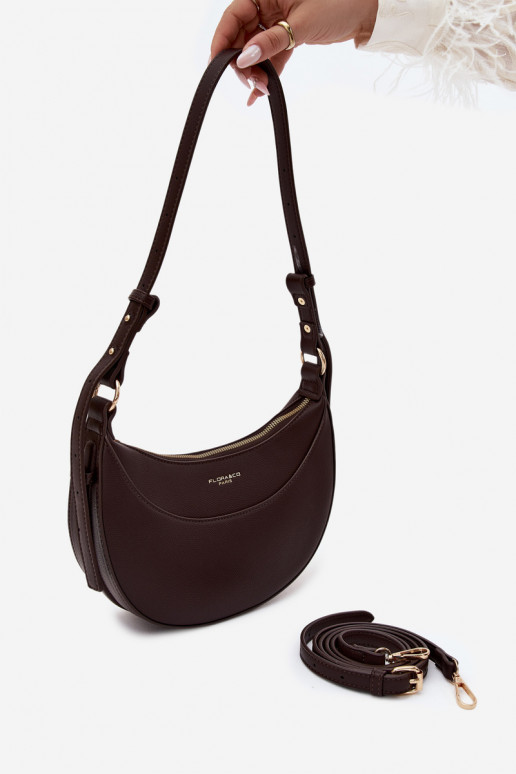 Kleine handtas van faux leather chocolade Miri