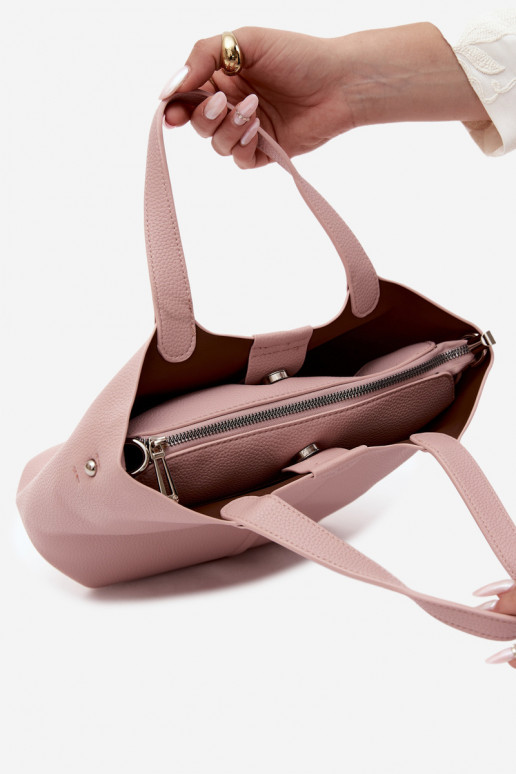 Handtas van faux leather roze Blaire