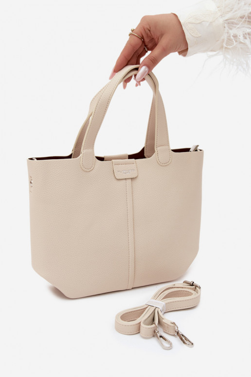 Handtas van faux leather licht zand Blaire