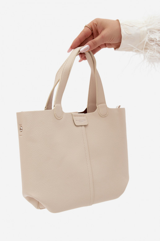 Handtas van faux leather licht zand Blaire