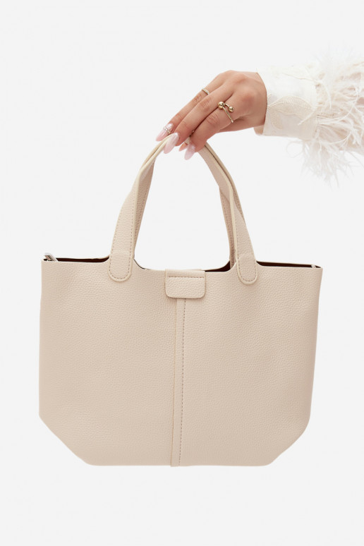 Handtas van faux leather licht zand Blaire