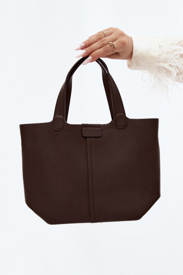 Handtas van faux leather chocolade Blaire
