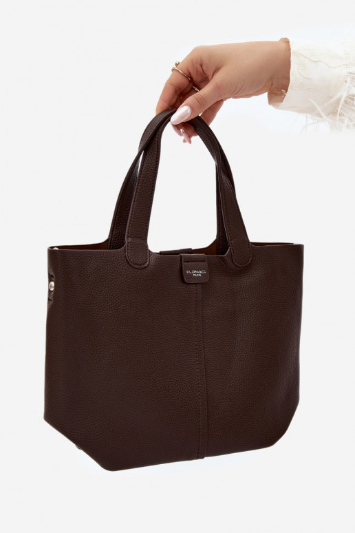 Handtas van faux leather chocolade Blaire