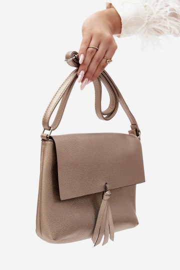Postbode stijl handtas van faux leather goud Sigrid 2