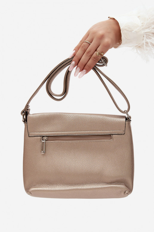 Postbode stijl handtas van faux leather goud Sigrid