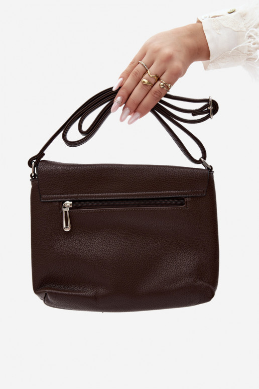 Postbode tas met franjes in chocolade kunstleer Sigrid