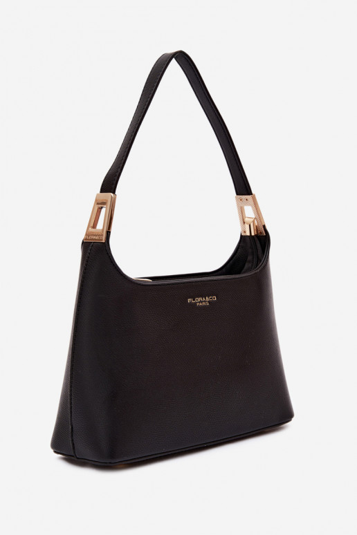 Handtas van faux leather in zwart Gretta