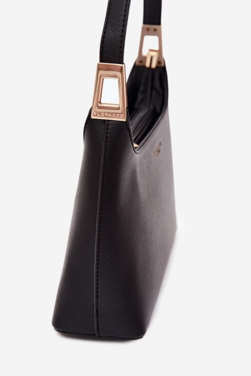 Handtas van faux leather in zwart Gretta