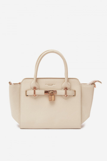Type tas van faux leather in helder zand Odelia