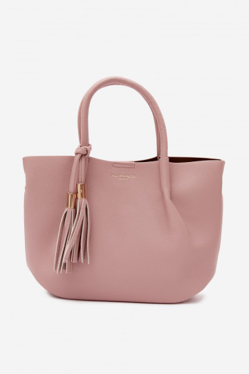 Handtas van faux leather in roze Fleece
