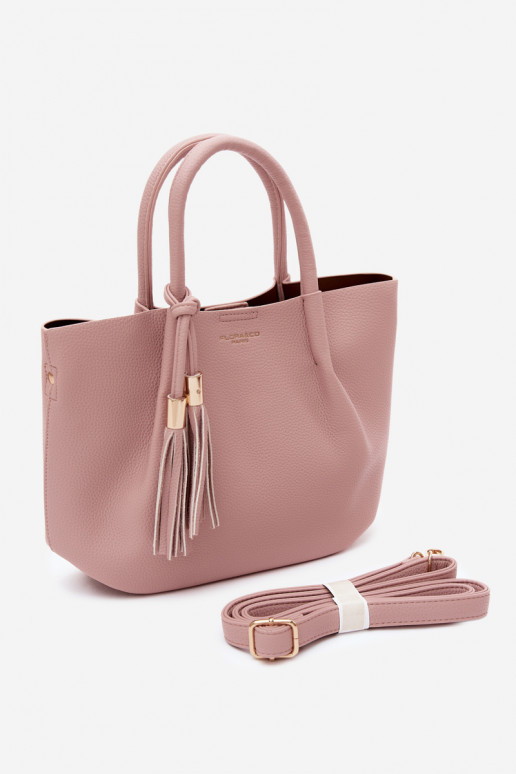 Handtas van faux leather in roze Fleece