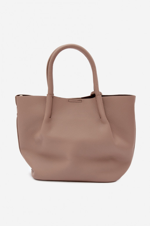 Handtas van faux leather in ivoorkleur Fleece