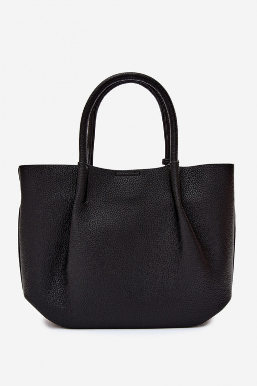 Handtas van faux leather in zwart Fleece