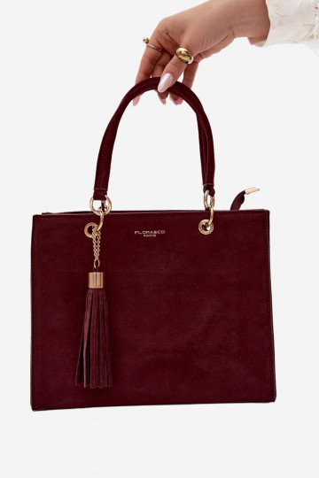Tas in faux suede bordeaux Ottilie
