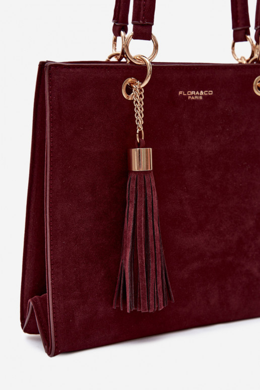 Tas in faux suede bordeaux Ottilie