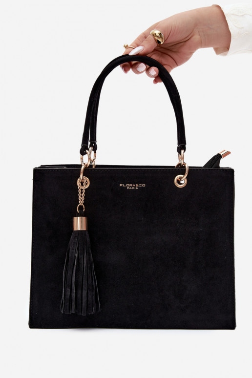 Tas in faux suede zwart Ottilie
