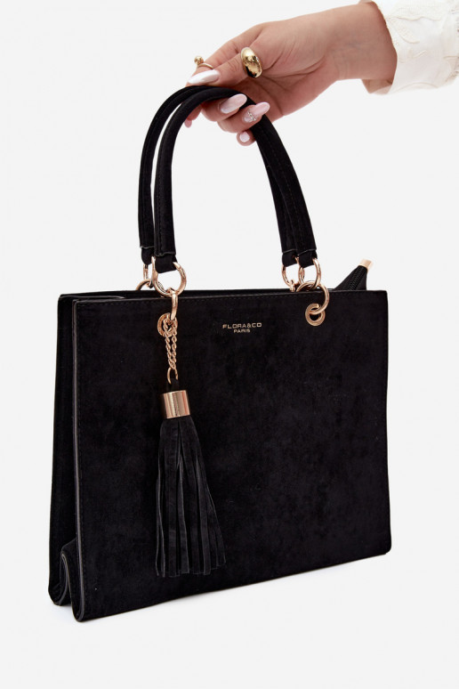 Tas in faux suede zwart Ottilie