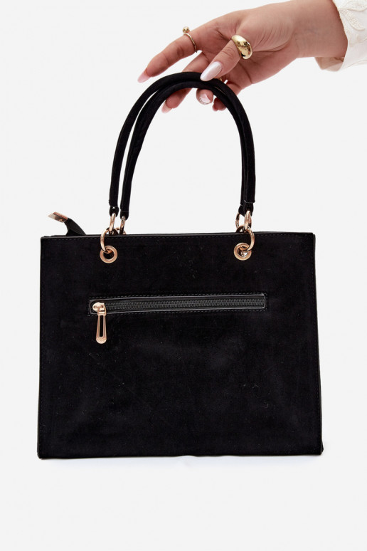 Tas in faux suede zwart Ottilie