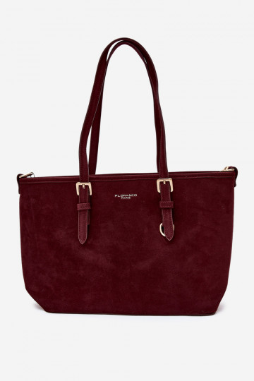 Tas in faux suede bordeaux Araminta