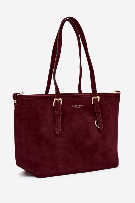 Tas in faux suede bordeaux Araminta