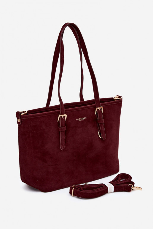 Tas in faux suede bordeaux Araminta