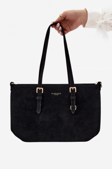 Tas in faux suede zwart Araminta