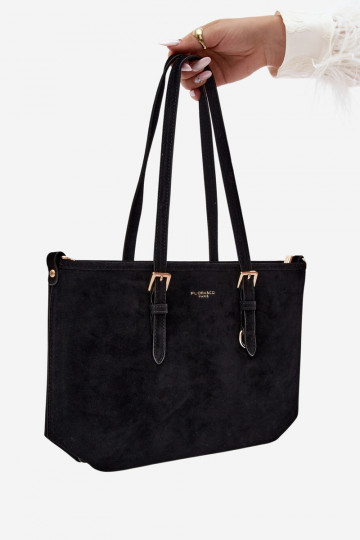 Tas in faux suede zwart Araminta 2