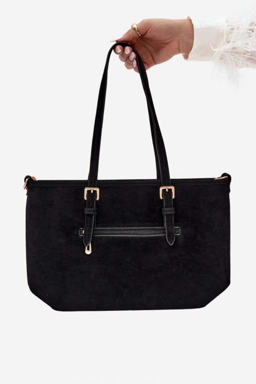 Tas in faux suede zwart Araminta