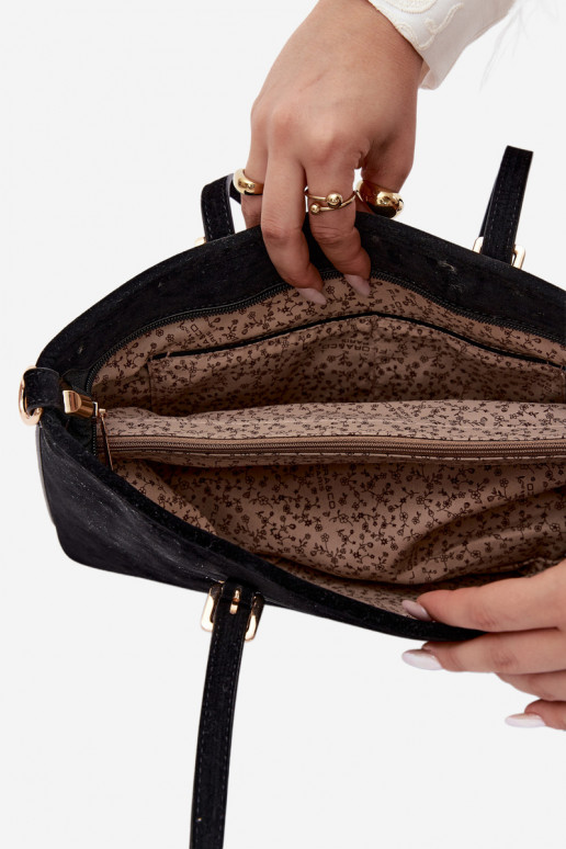 Tas in faux suede zwart Araminta